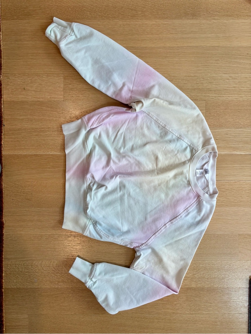 Athleta Girl Pastel Tie-Dye Crewneck Sweatshirt - Pink & Cream